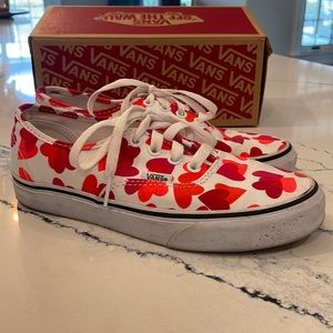 Vans, size 6 women, heart print
